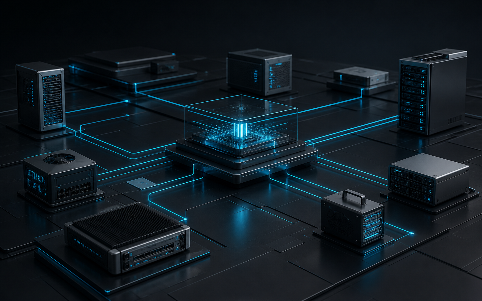 Independently operated compute nodes connected through a central routing plane
